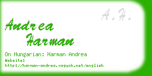 andrea harman business card